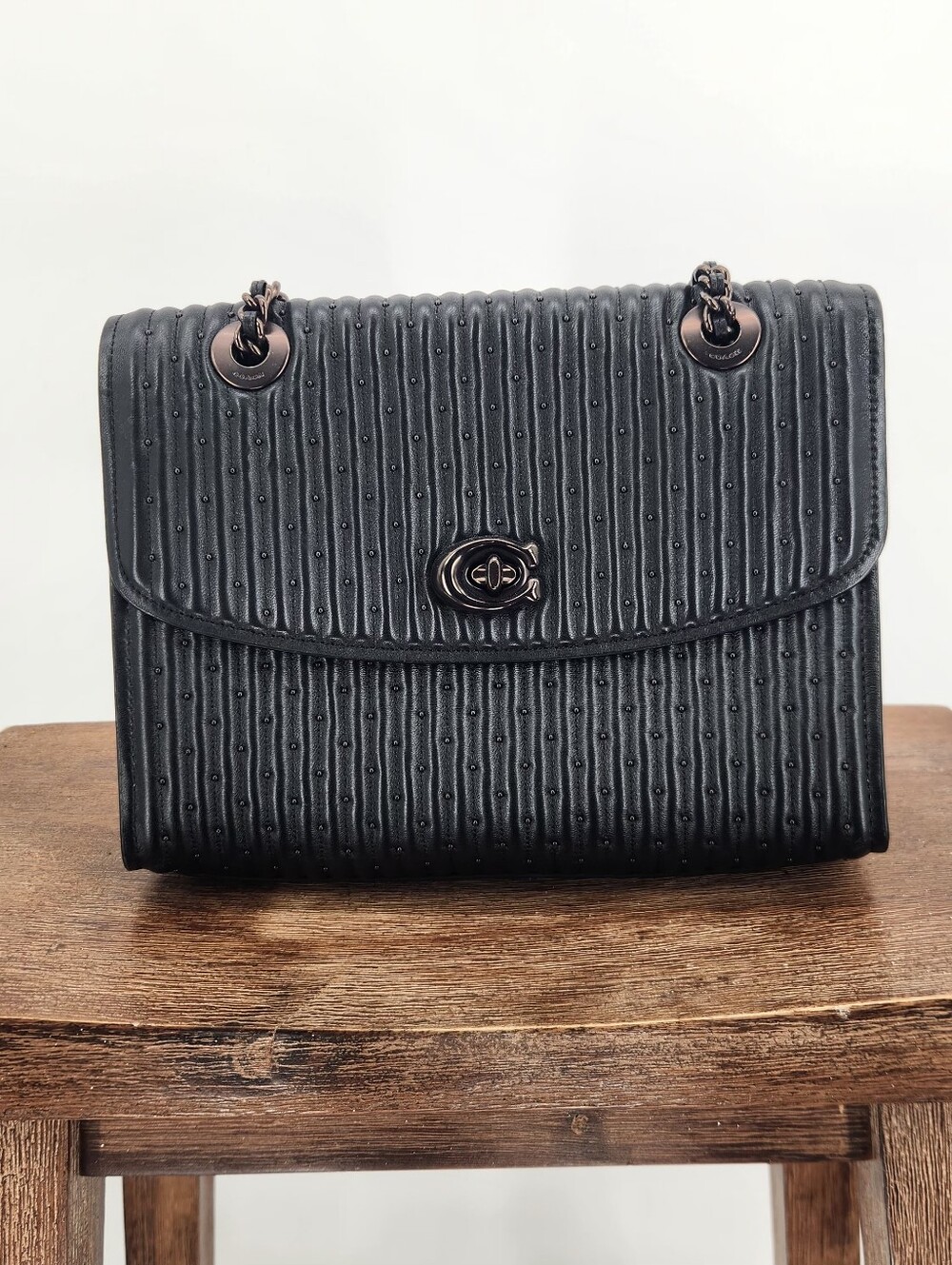 Coach Parker Quilted bag with Rivets, Black
